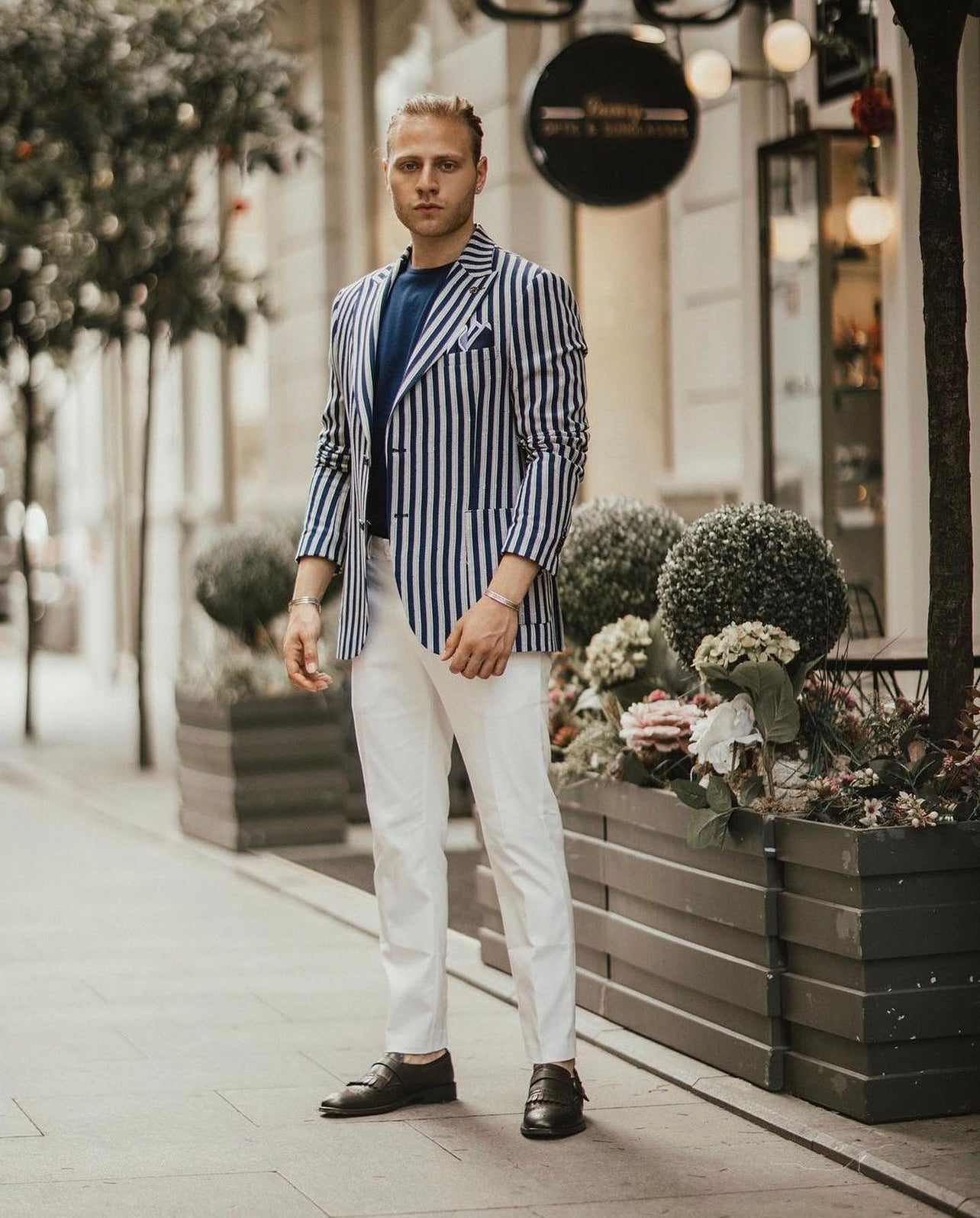 Linen Stripy Blazer
