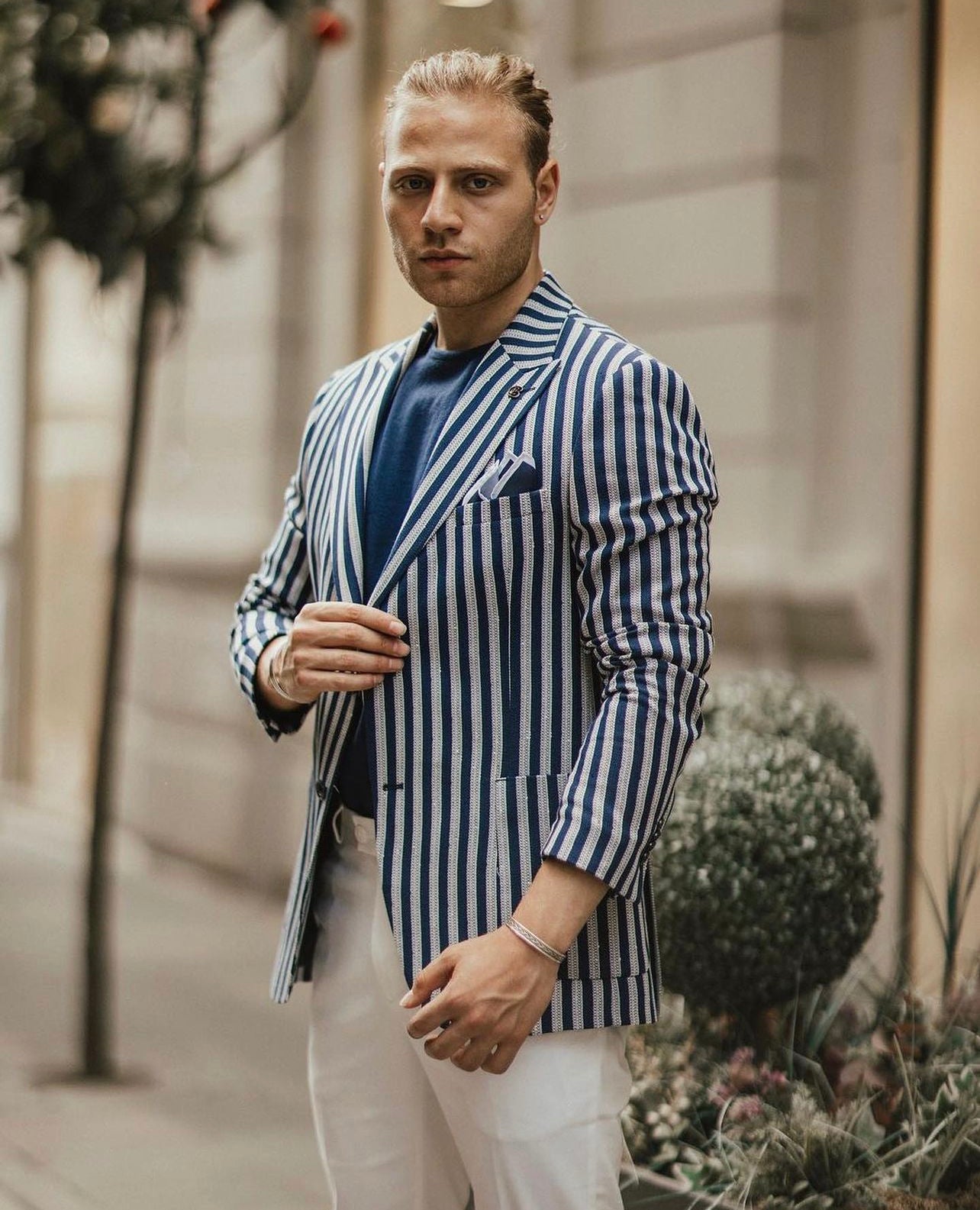 Linen Stripy Blazer