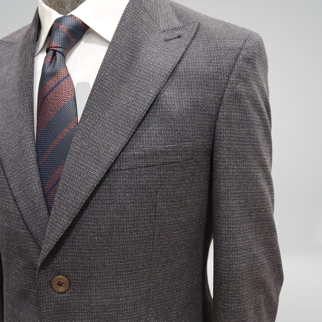 Navy & Coffee Brown Small Checkered Suit