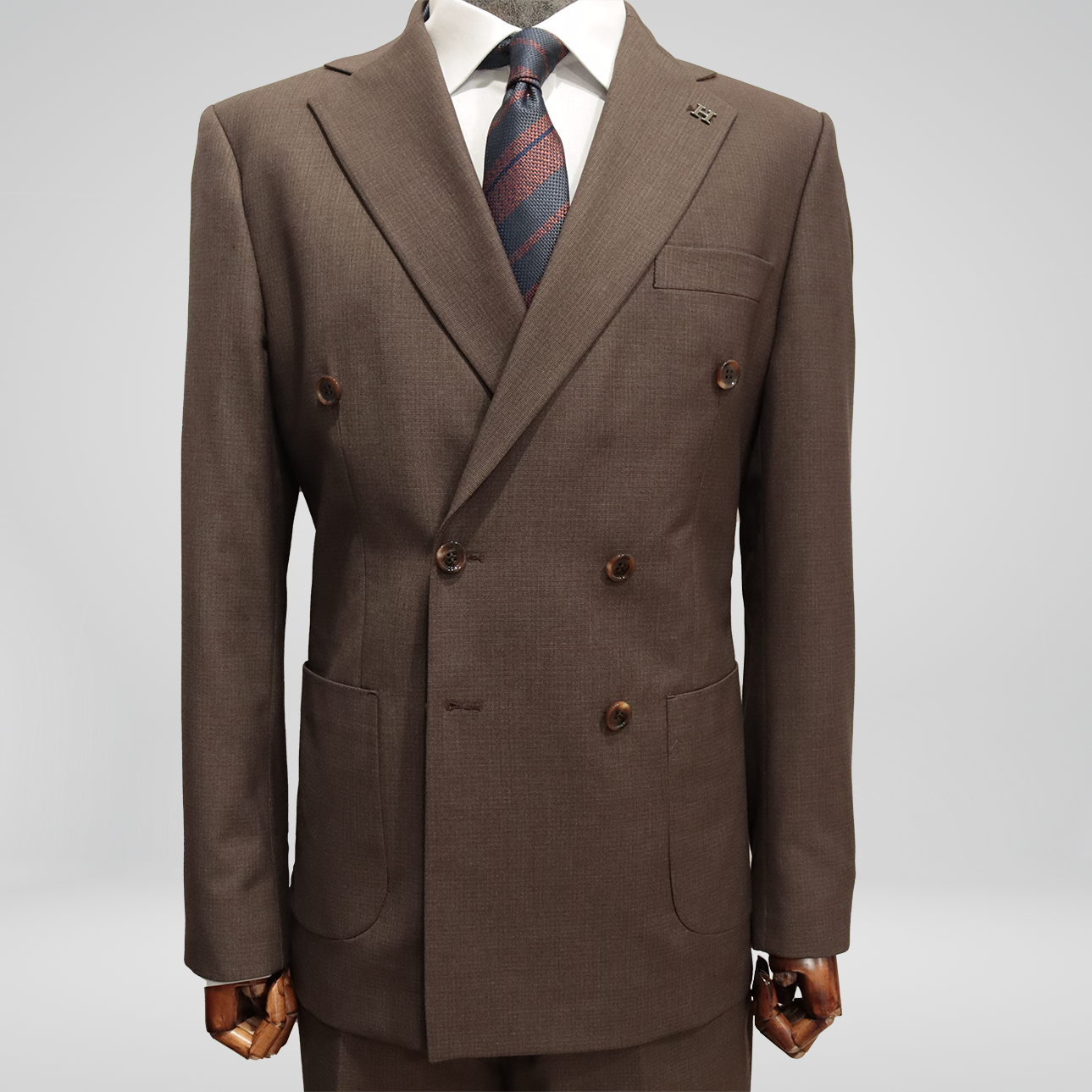 Chocolate Brown Double Breasted Suit