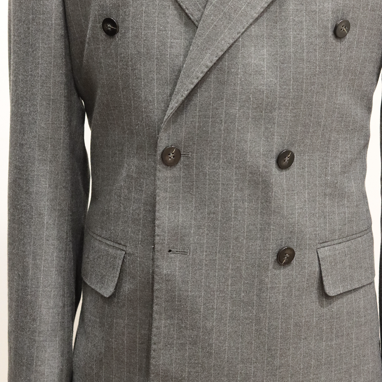 Gray Pinstripe Double Breasted Suit