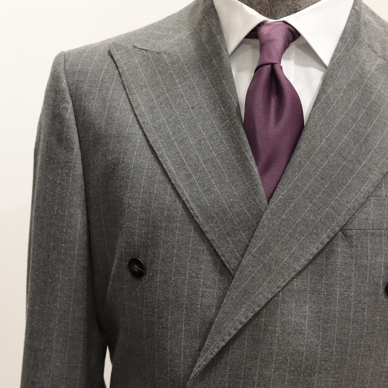 Gray Pinstripe Double Breasted Suit