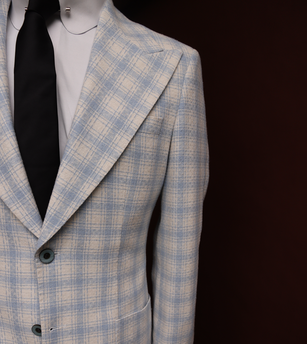 Sky Blue Checkered Blazer