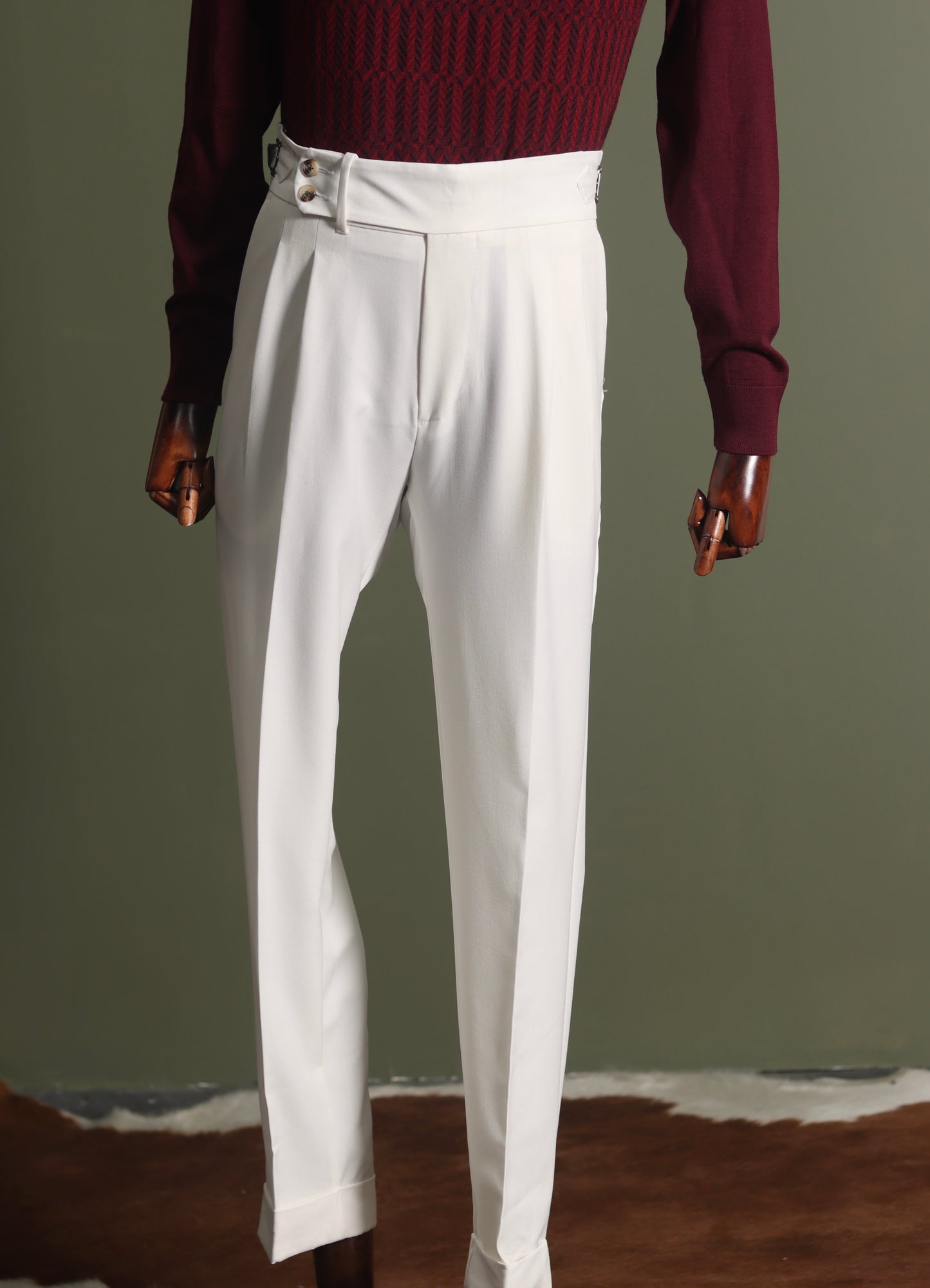 Pearl White High Waisted Pants
