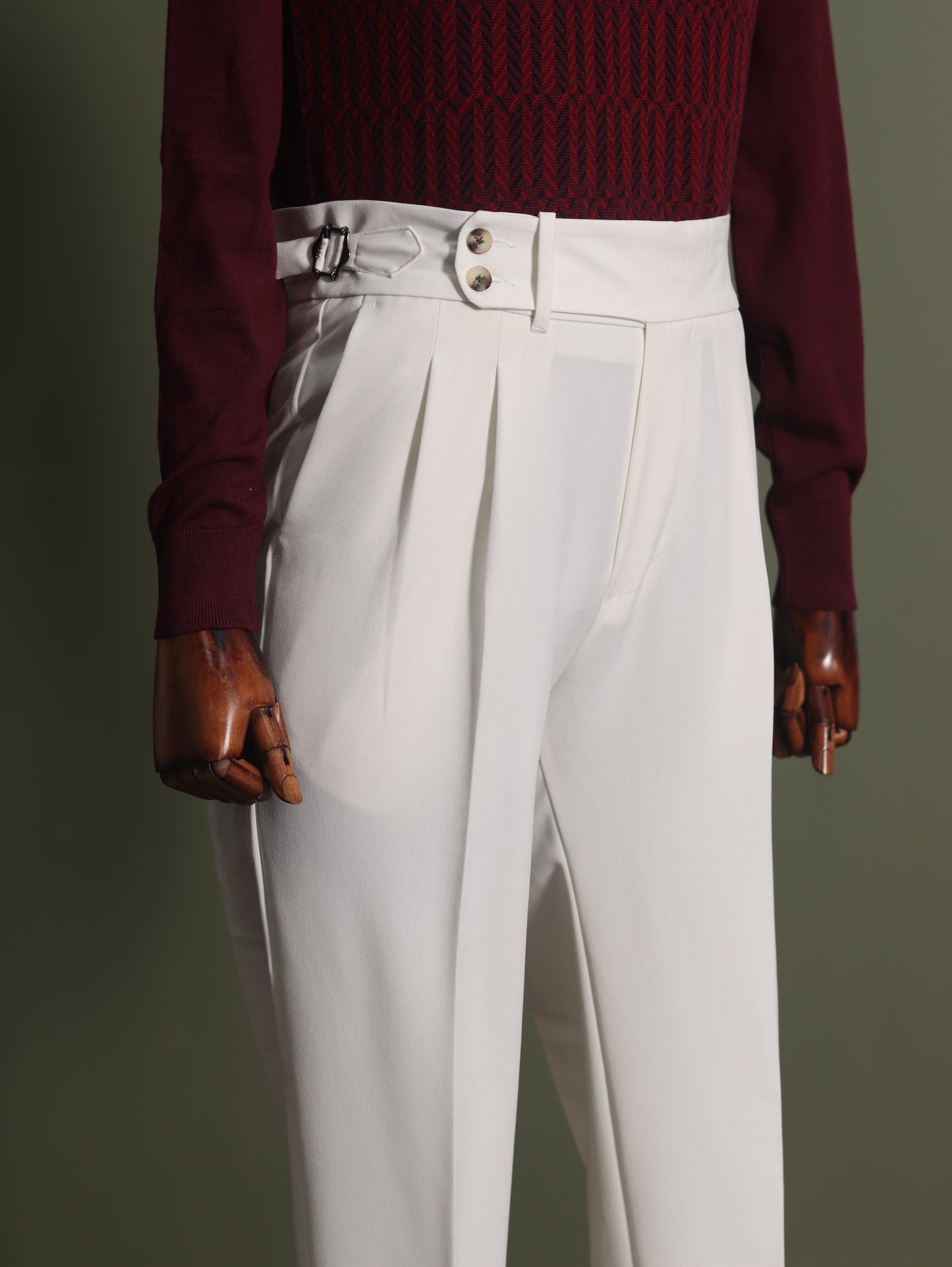 Pearl White High Waisted Pants