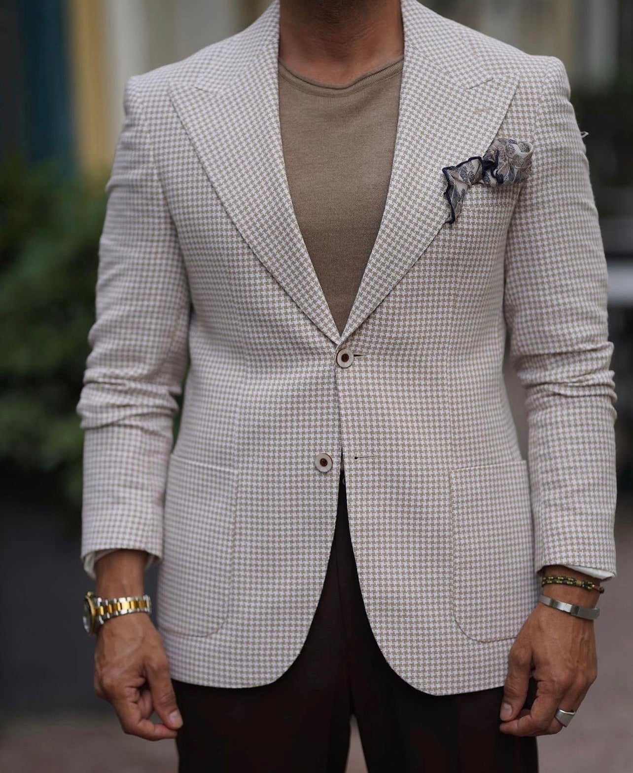 Small Checkered Beige Blazer