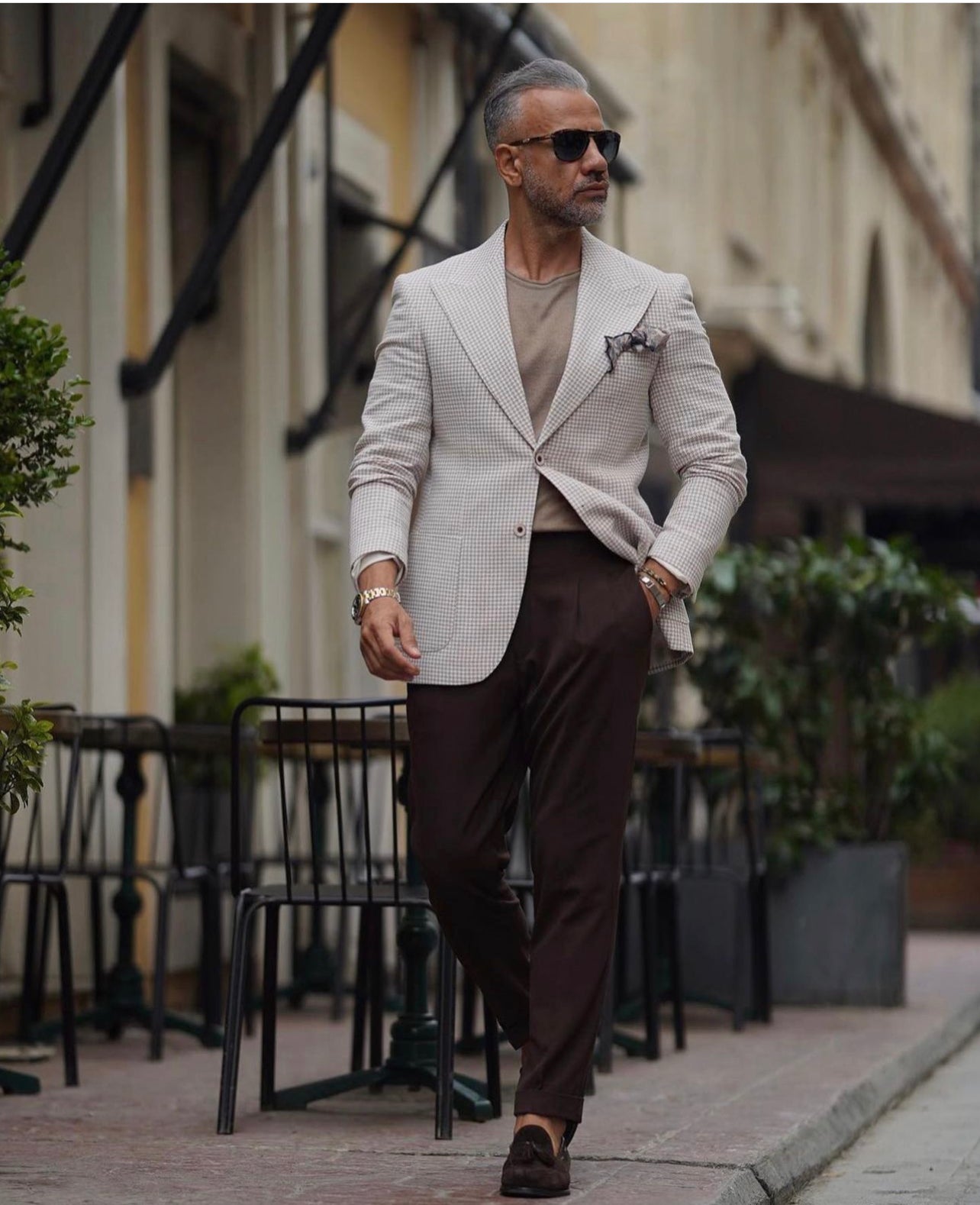 Small Checkered Beige Blazer
