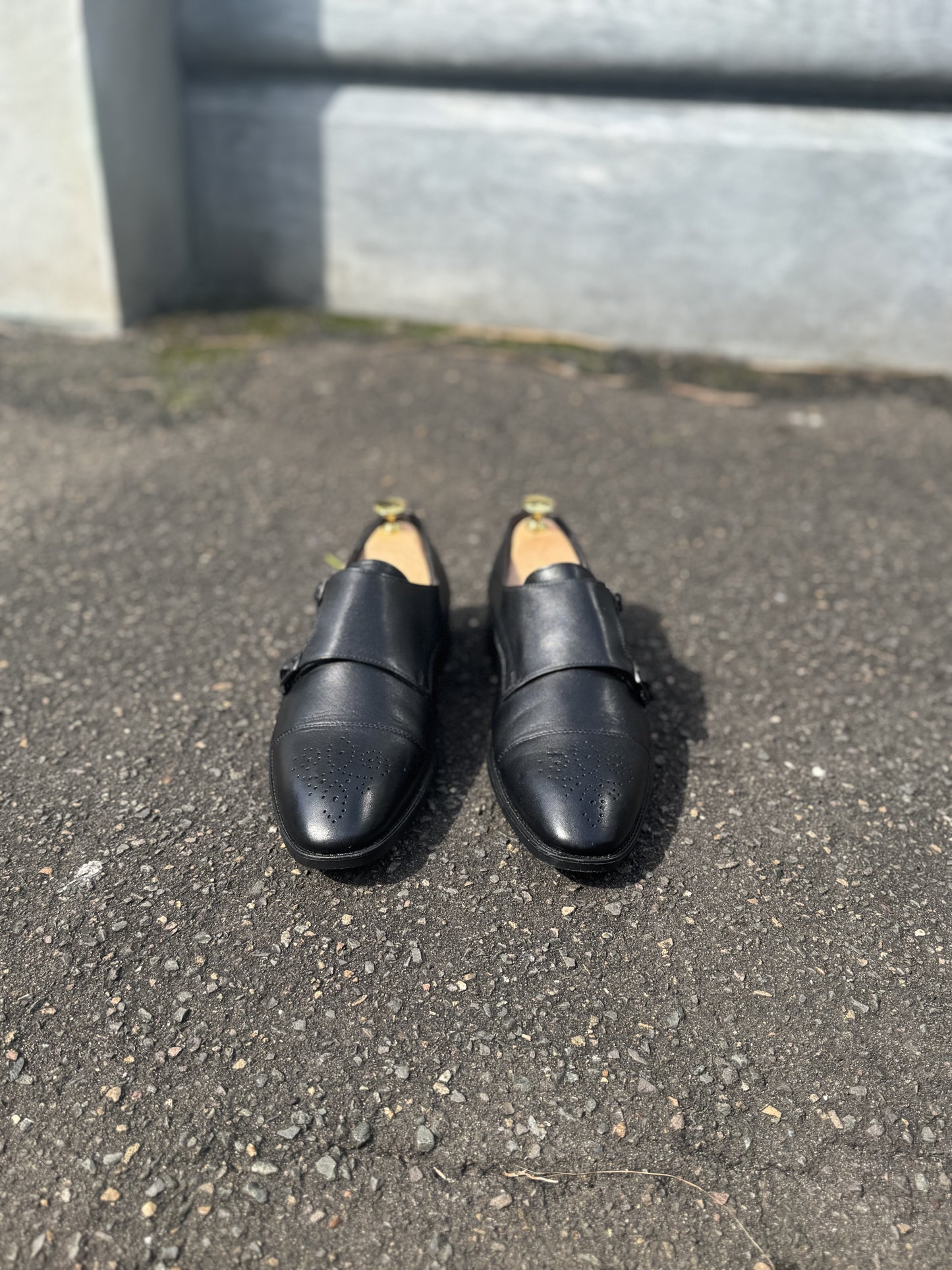 Black Sovereign Double Monk Straps Shoes