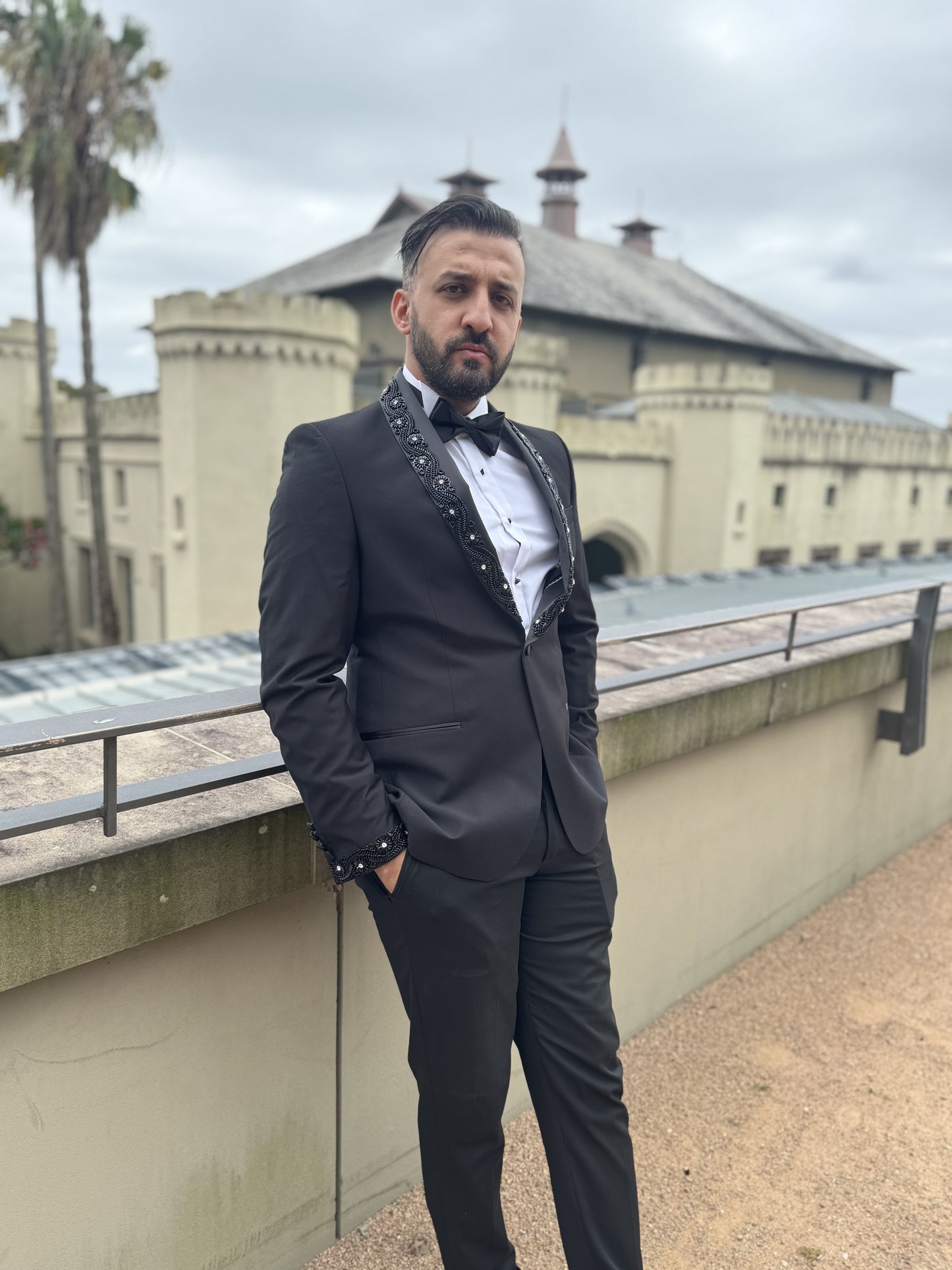 Handmade Beaded Black Tuxedo