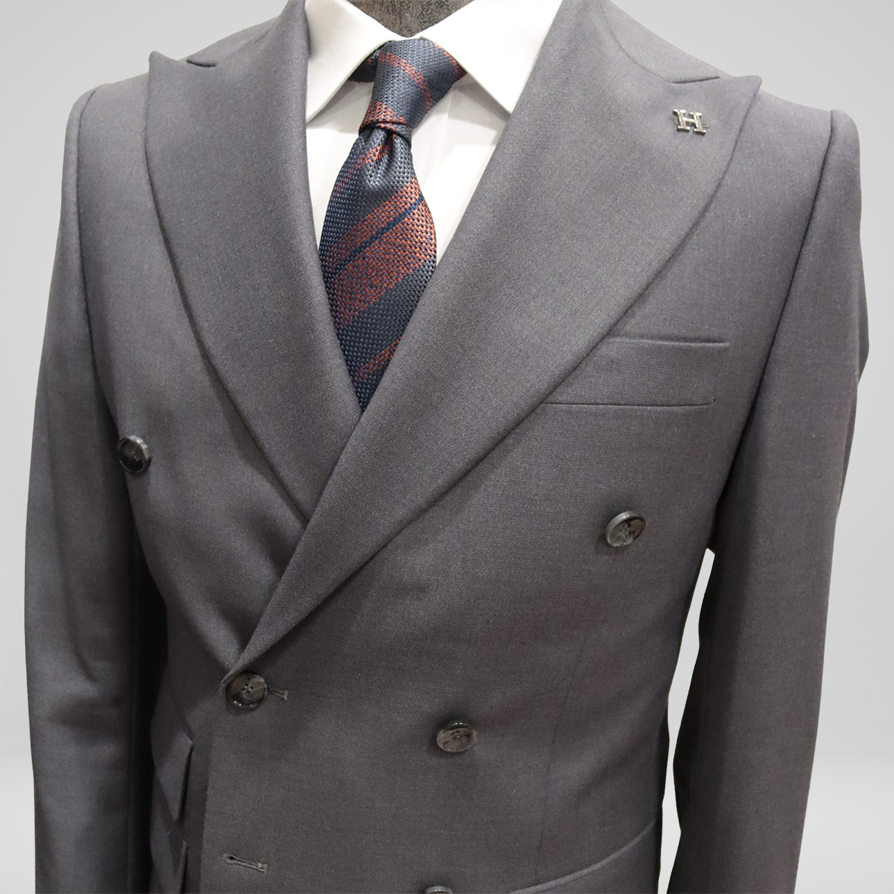 Charcoal Grey Double Breasted Suit