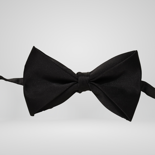 Black Satin 3D Bow Tie