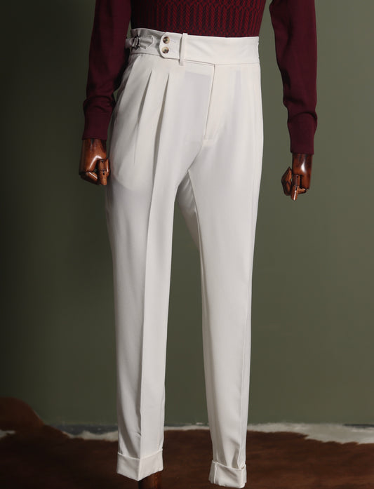 Pearl White High Waisted Pants