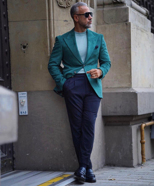 Green Turquoise Suede Jacket