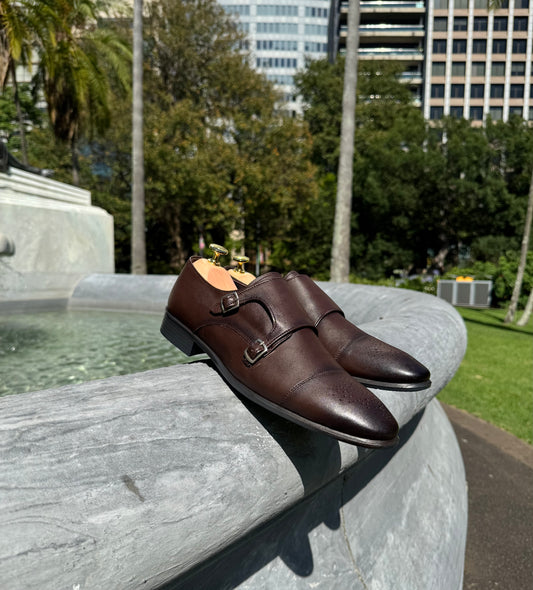 Brown Sovereign Double Monk Shoes